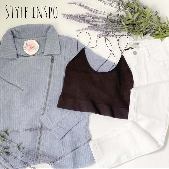 Love in a mist - Blue Terry Moto Jacket - Picture 10 of 11